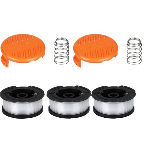 Rocchetto per decespugliatore Black & Decker, rocchetto per decespugliatore da 0,2 cm (3 fili per decespugliatore, 2 tappi, 2 molle)