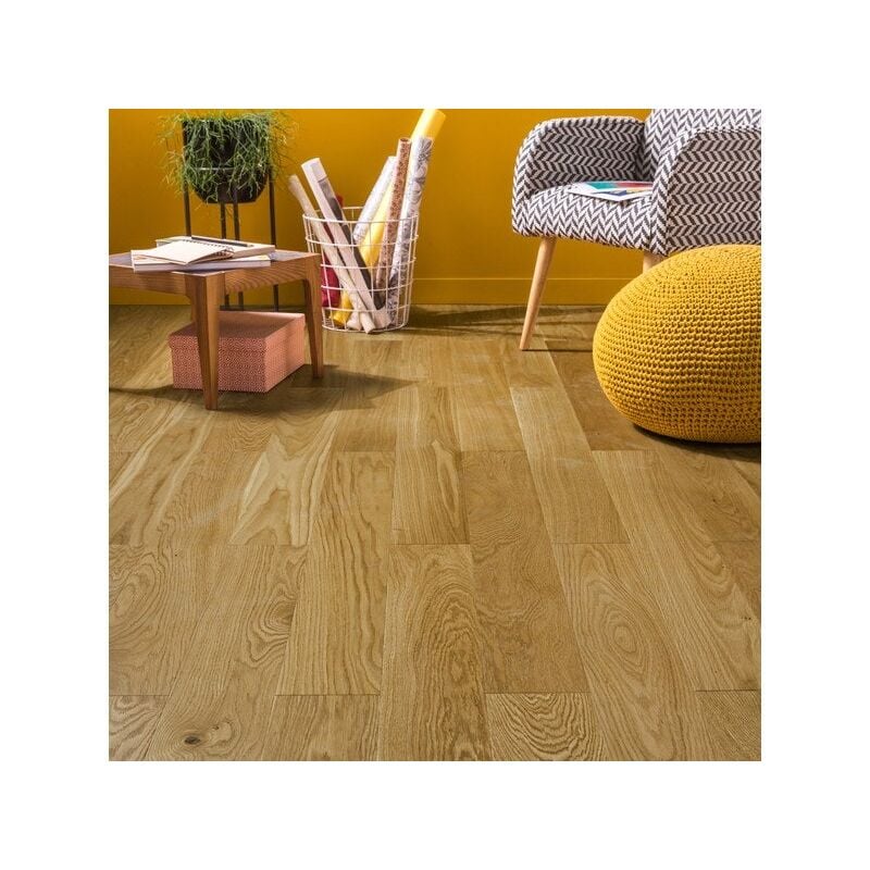Sans marque Parquet contrecollé forte chêne blond vitrifié m barlinek, l.13 cm