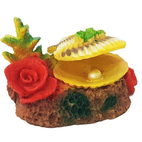 Rocher Perle Coquillage Ornement Pour Aquarium 12x9x8cm Corail Sous-marin