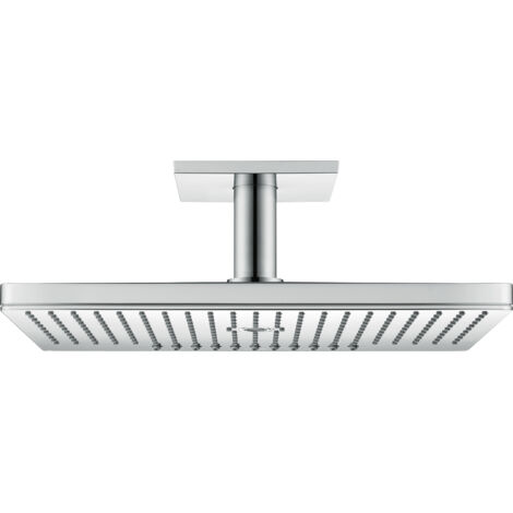 Rociador de ducha 3jet de 460x300, conexión de techo de 100 mm, rosetón cuadrado cromado