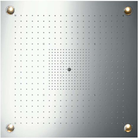 Rociador de ducha de 970 x 970 mm con iluminación de acero inoxidable