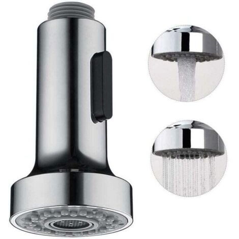 Rociador de grifo de cocina con 2 modos de pulverización, repuesto para grifo mezclador retráctil, cromado, G1/2"