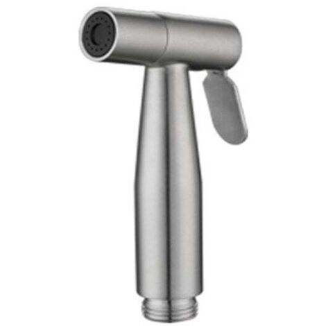 Rociador de inodoro, rociador de bidé de mano, rociador de inodoro, boquilla de acero inoxidable para baños, cocinas y sanitarios (plata)