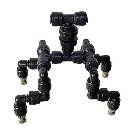 Rociador de niebla para Reptiles, tanque de selva tropical, sistema de enfriamiento de humidificación para mascotas, terrario para Reptiles, sistema de nebulización,Gris claro