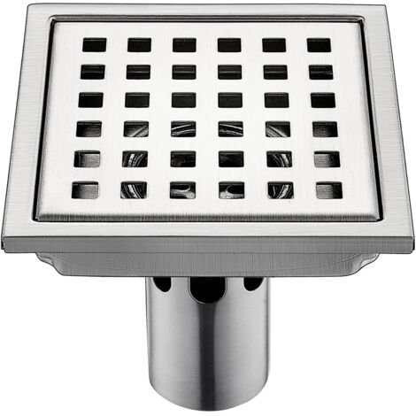 Rociador de suelo de baño de acero inoxidable de 15x15cm, inodoro de gran desplazamiento, desodorante con sello de insectos de hoja cuadrada DN50
