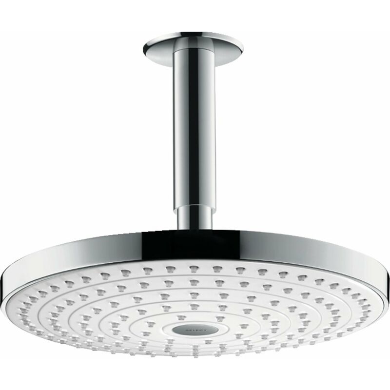 

Rociador Hansgrohe Raindance Select S240 Rociador de 2 chorros con conexión al techo, 26467, color: Cromado / Blanco - 26467400