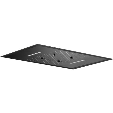Rociador rectangular 3 vías con premarco negro mate [ IMEX® ]