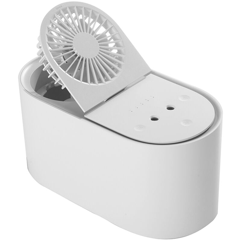 

Rocie dual del aire con 90 ° rotativo Ventilador 1.6L Tanque de Agua / Modo intermitente 3 la velocidad del viento recargables humidificadores de