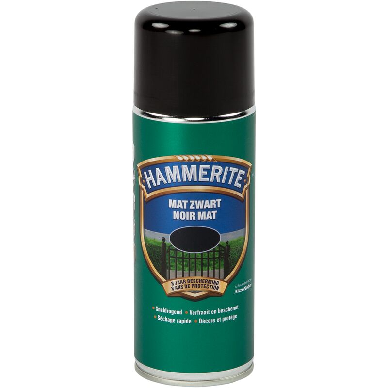 

Rocíe laca metálica Negro Mate - 400ml - Noir - Hammerite