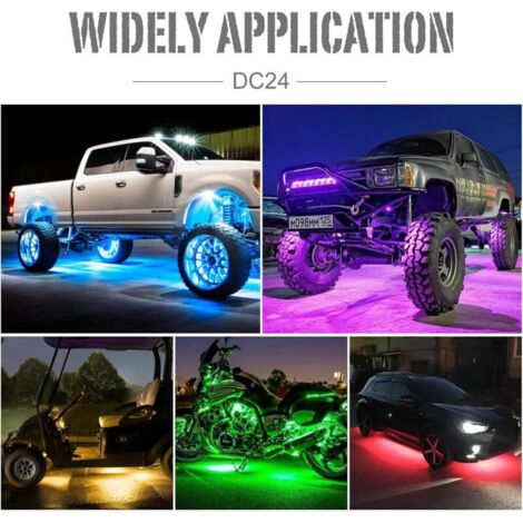 Rock Lights Néon De Voiture Imperméable sous Glow Light Kits Châssis Voiture Lumière Underglow pour Voiture Bas Underglow Atmosphère Décorative
