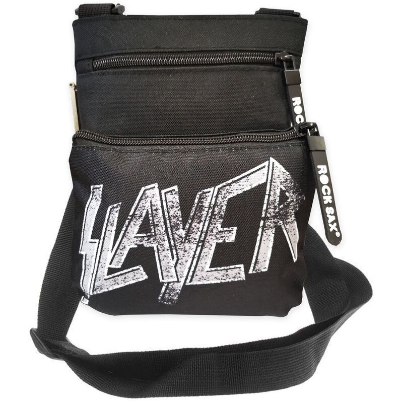 Rock Sax Distorted Slayer Logo Crossbody Bag (One Size) (Black) - Black