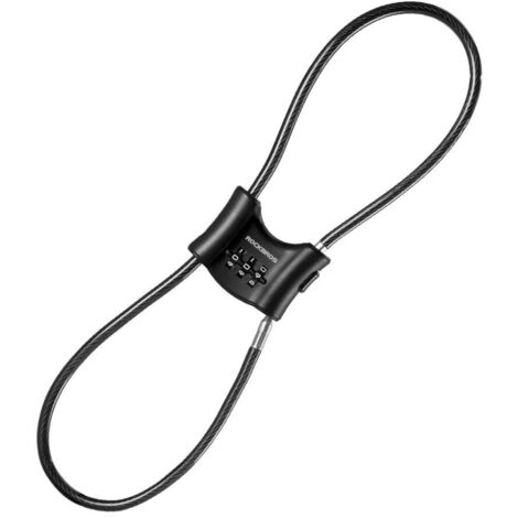 ROCKBROS 32120011001 Diebstahlsicheres Fahrradschloss, 5,5 mm Kabel, schwarz