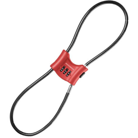 ROCKBROS 32120011002 rotes Diebstahlsicherungs-Fahrradschloss, 5,5 mm Kabel