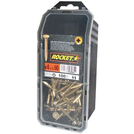 Rocket Vis acier bichromaté tête fraisée Pozi 100 pcs
