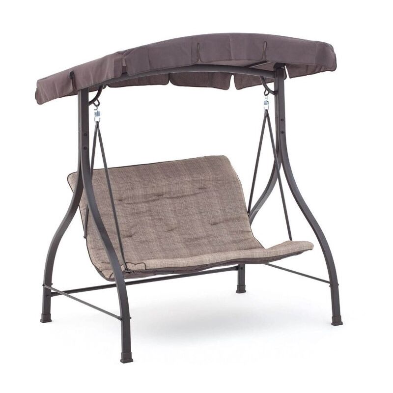 Rocking chair acier deux places Marron haiti 160x112x h163 cm Rocking chair acier deux places Marron haiti 160x112x h163 cm