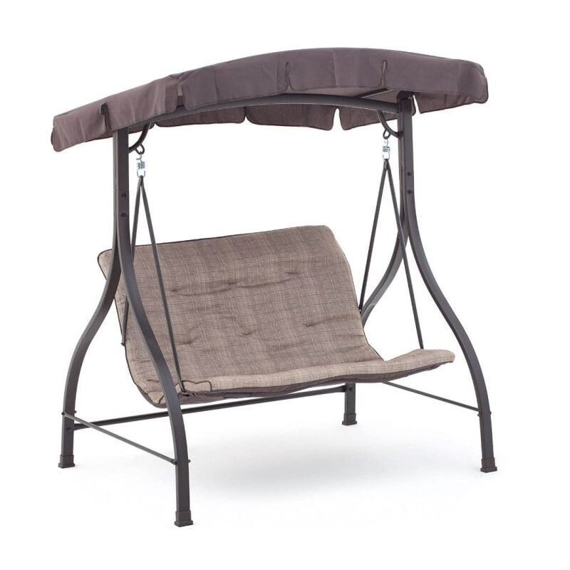 Rocking chair acier deux places Marron haiti 160x112x h163 cm