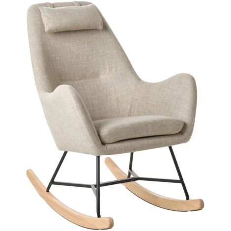 Rocking Chair ARRIE Fabric Light Beige
