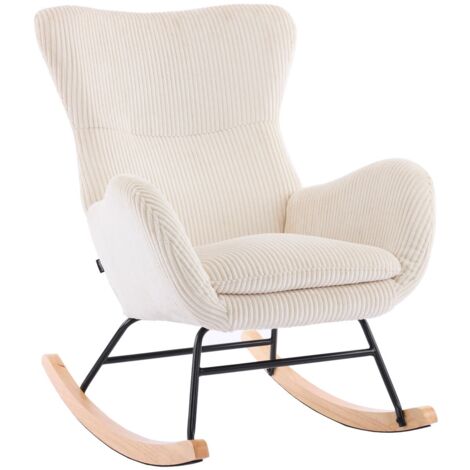 Rocking-chair en velours côtelé beige - Béa