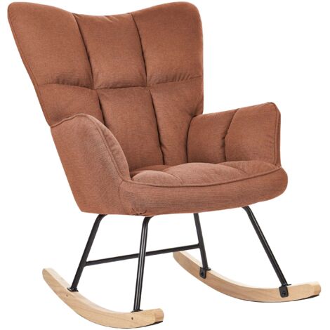 Rocking Chair OULU Fabric Brown