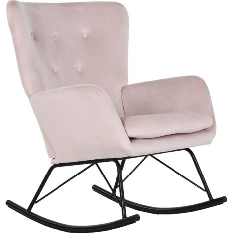 Rocking chair rose élégant et confort pour salon - Rose pastel élégant et moderne