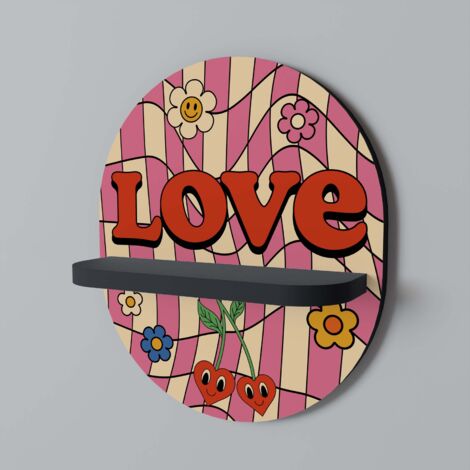 ROCKING LOVE Ovales Regal Schwarz