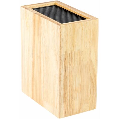 Rockingham Forge - Portacoltelli universale, supporto verticale, contiene fino a 20 coltelli con lame fino a 20 cm di lunghezza, colore: Nero lucido., Kautschukholz - Rechteckiger, 18.5 x 10.5 x 22.5 