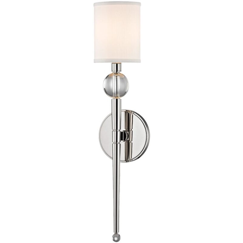 Rockland Applique murale à 1 ampoule nickel poli, fausse soie