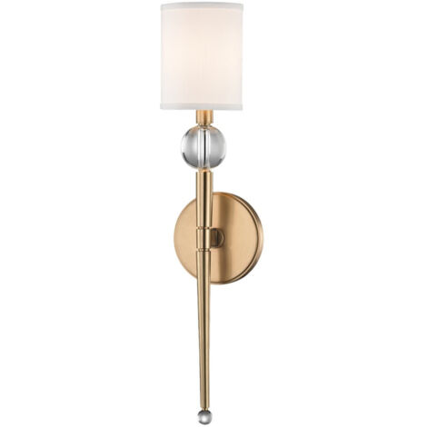 Rockland Applique murale à 1 lumière en laiton, fausse soie