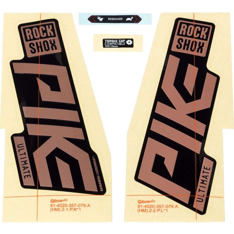 Sram - rockshox fork decal kit - pike ultimate 27/29 (2021): matte copper foil/high gloss black SSP8105043