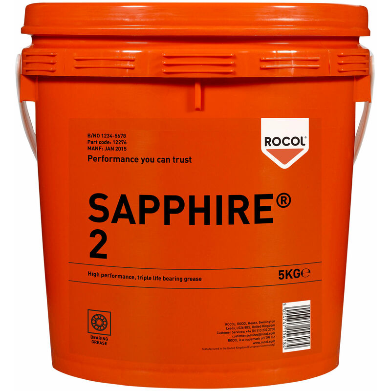 12176 SAPPHIRE 2 Triple Life Multi-Purpose Bearing Grease 5 kg - Rocol