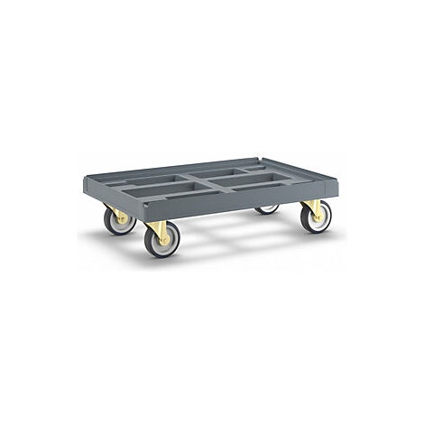 Rodador de transporte  L x A 610 x 410 mm  de PEAD  gris