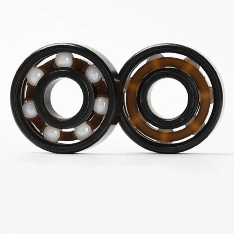 Rodamiento de bolas híbrido de cerámica blanca 608, buje de acero negro, rodamiento para patines, rodamiento para monopatín