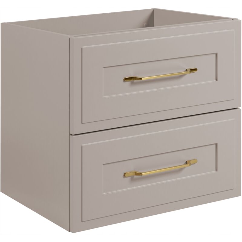 Armoire de salle de bain - 60 cm - Cachemire mat - Design élégant - Avec poignées dorées - Avec Soft-Close - Armoire dans la salle de bain - CLASSIC