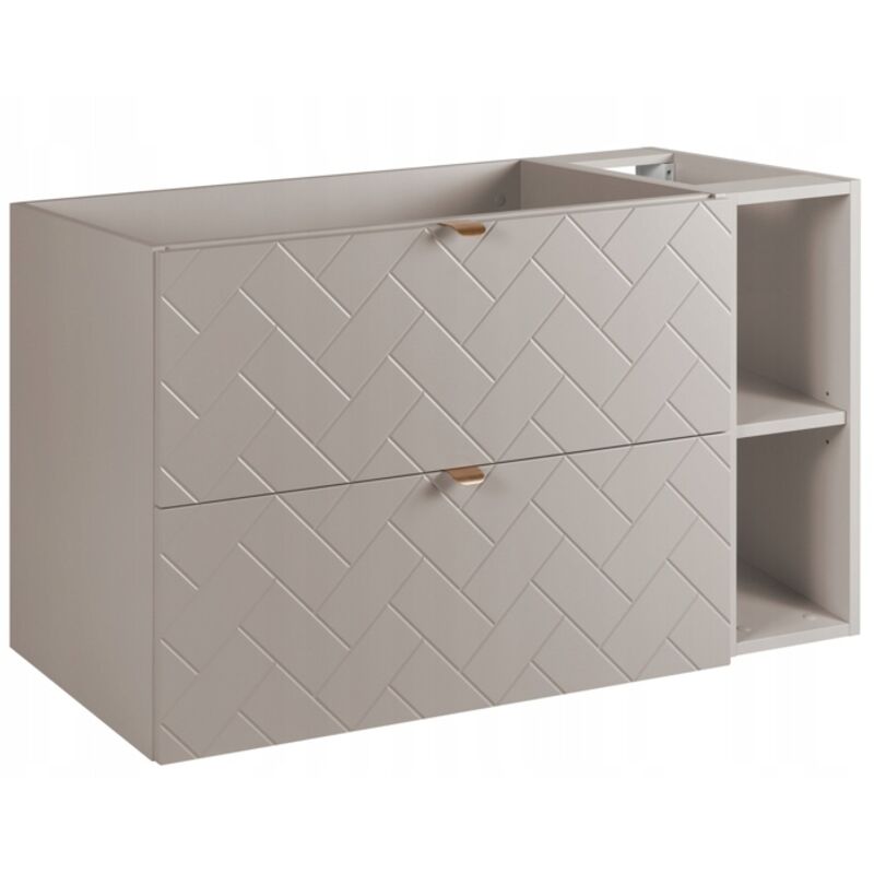 Meuble sous lavabo 100 cm - Beige Mat - Meubles de salle de bain - Meubles sous lavabo - Sans plateau - Beige Bibliothèque