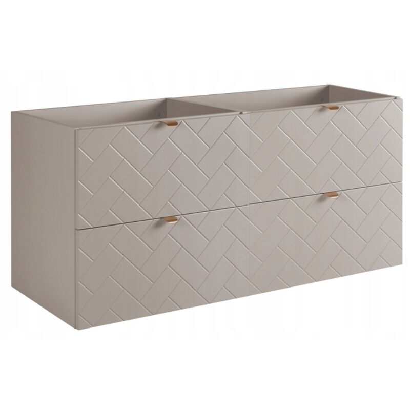 Meuble sous lavabo 120 cm - Beige Mat - Armoires de Salle de Bains - Meubles de Salle de Bains - Meubles sous lavabo - Sans plateau