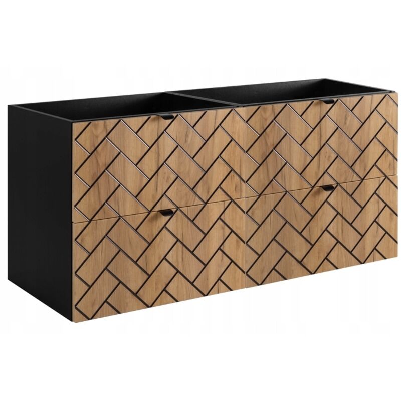 Meuble sous lavabo 120 cm - Marron Mat - Armoires de salle de bains - Meubles de salle de bains - Meubles sous lavabo - Sans plateau