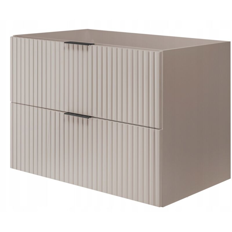 Meuble sous-lavabo - 80cm Beige mat - tons cachemire L/H/P 80/57/46cm Armoires de salle de bains, meubles de salle de bains, meubles sous-lavabo