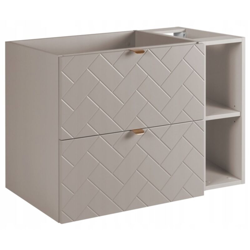 Meuble sous lavabo 80 cm - Beige Mat - Meubles de salle de bain - Meubles sous lavabo - Sans plateau - Beige Bibliothèque