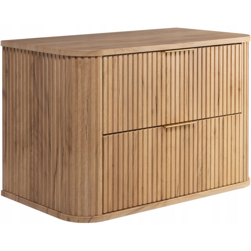 Meuble sous-lavabo 80cm Brun mat - Chêne L/H/P 80/52/41cm ELEGANCE Armoires de salle de bains, meubles de salle de bains, meubles bas, lavabo