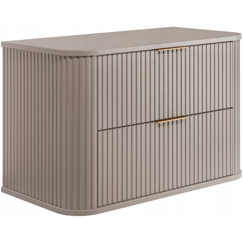 Meuble sous-lavabo 80cm Beige Mat - Bois L/H/P 80/52/41cm ELEGANCE Armoires de salle de bains, meubles de salle de bains, meubles bas, lavabo