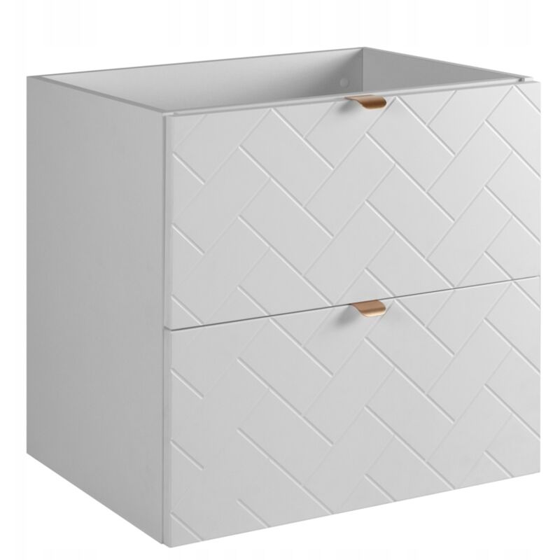 Meuble sous-vasque 60 cm - Blanc Mat - Armoires de salle de bains - Meubles de salle de bains - Vasque Sous-meuble - Sans plateau