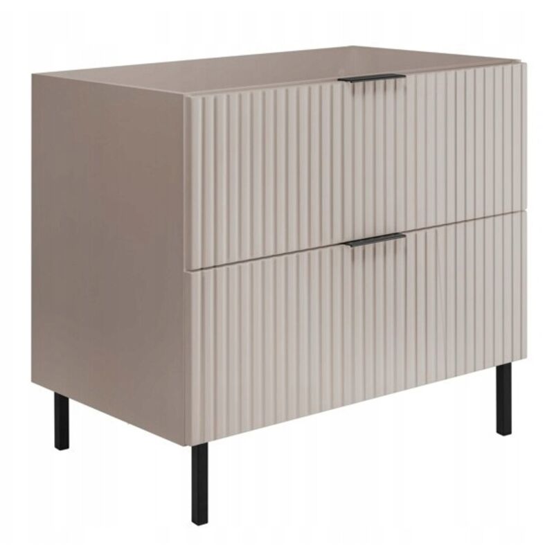 Meuble sous-vasque - 80cm Beige Mat - L/HP 80/77/46cm Meubles de salle de bains, panneau MDF