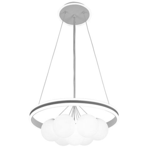 Rodano Suspension Blanc/gris 104w 3000-4000-6000k Regx50x50cm 8320lm C/télécommande,reg.intens