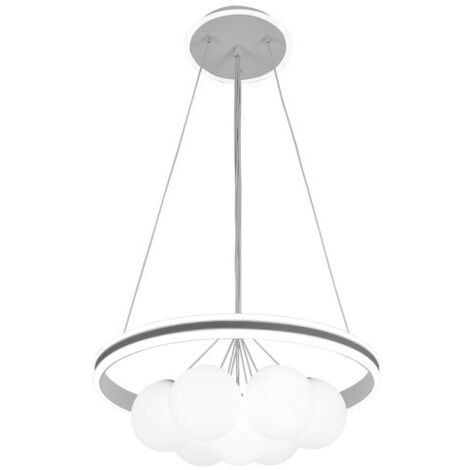 Rodano Suspension Blanc/gris 104w 3000-4000-6000k Regx50x50cm 8320lm C/télécommande,reg.intens