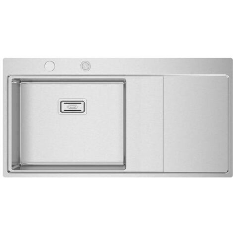Rodi 16T7KH20020AO Lavello Cucina 2 Vasche in Acciaio Lucido Incasso Larghezza 86 cm colore Acciaio