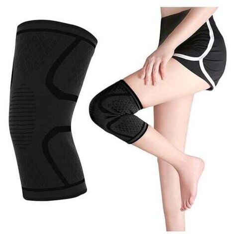 Rodillera deportiva KZQ, rodillera para osteoartritis para mujeres y hombres, soporte para artritis, dolor articular y daño de ligamentos (talla M, pieza única negra)