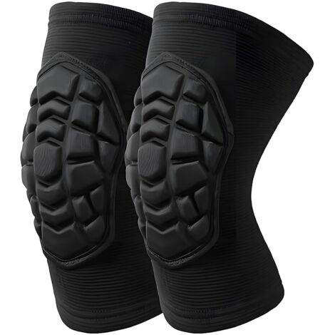 Rodilleras de espuma gruesa para hombres y mujeres, protección elástica, adecuadas para deportes, jardinería, baile, paquete de limpieza, color negro (L)