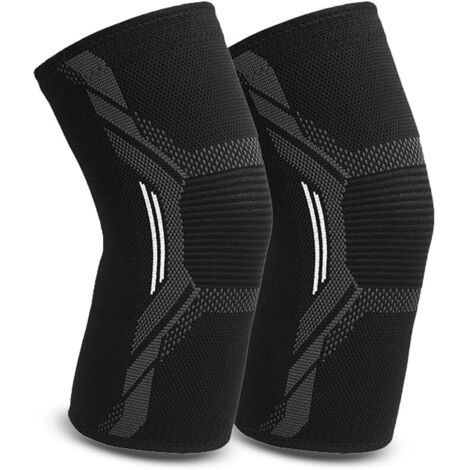 Rodilleras, paquete de 2 rodilleras de compresión elásticas y transpirables para hombres y mujeres, para artritis, lesiones de ligamentos, desgarros de menisco, tendonitis y deportes