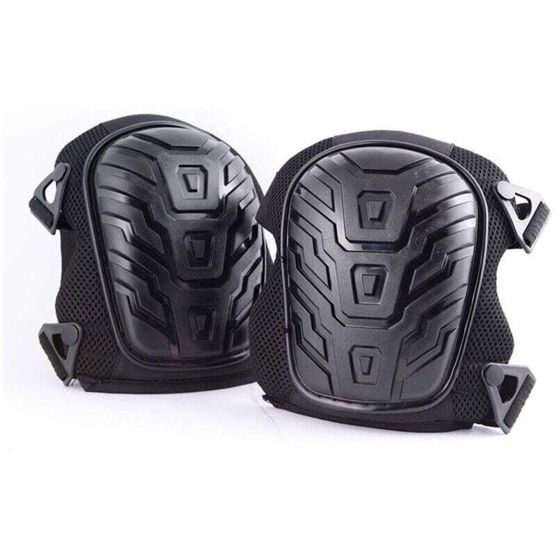 Rodilleras profesionales de espuma resistente, cómodas almohadillas de gel y clips para un fácil ajuste, color negro, 1 par