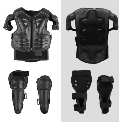 rodilleras y coderas para motocicleta, para carreras de motocross, espinilleras y protección para adultos (negro)